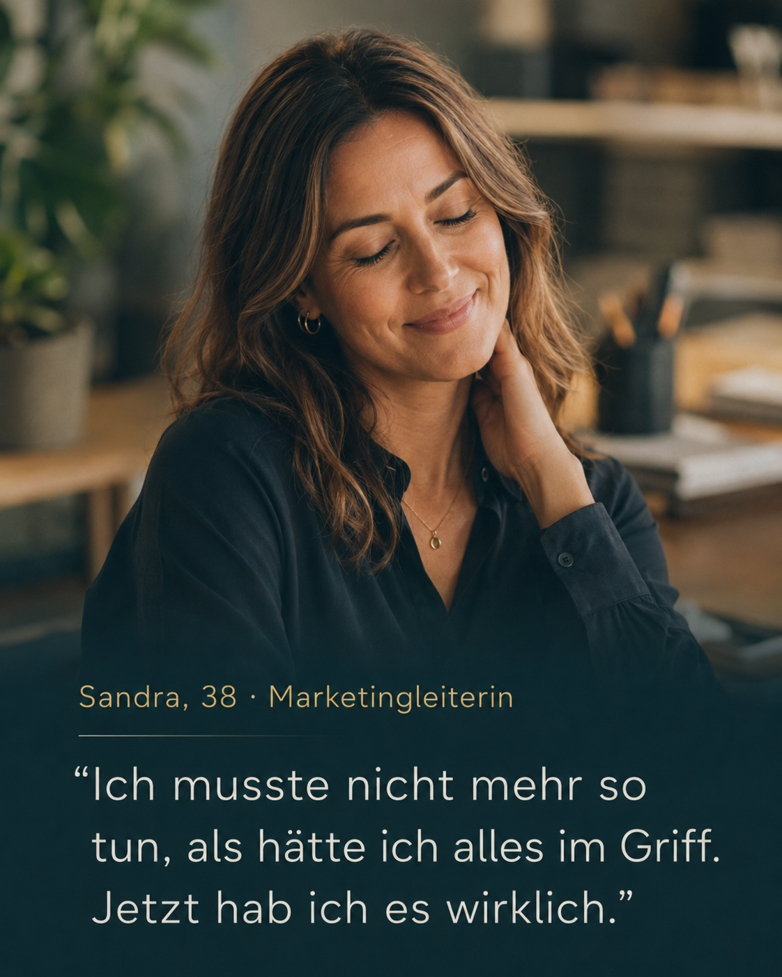 Sandra, 38, Marketingleiterin, zeigt einen Moment echter Souveränität im Umgang mit AI.